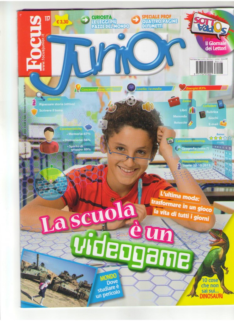 Cover di Ottobre di Focus Junior con al centro la Gamification