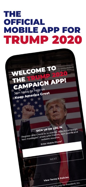 Trump campagna elettorale app